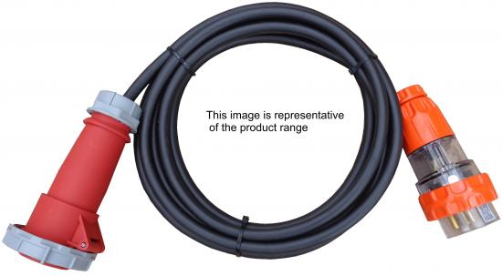 32A 15m 4 Pin Extension Lead. Australian IP56 Plug to 32A IP67 'Reefer' Socket